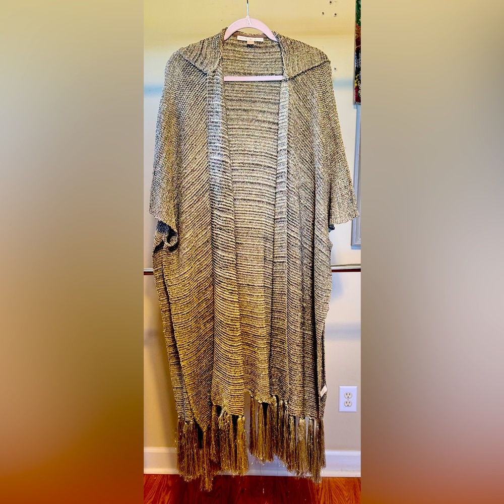 Gold fringed Shaw/poncho